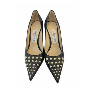 Jimmy Choo Black Heels with Gold Studs